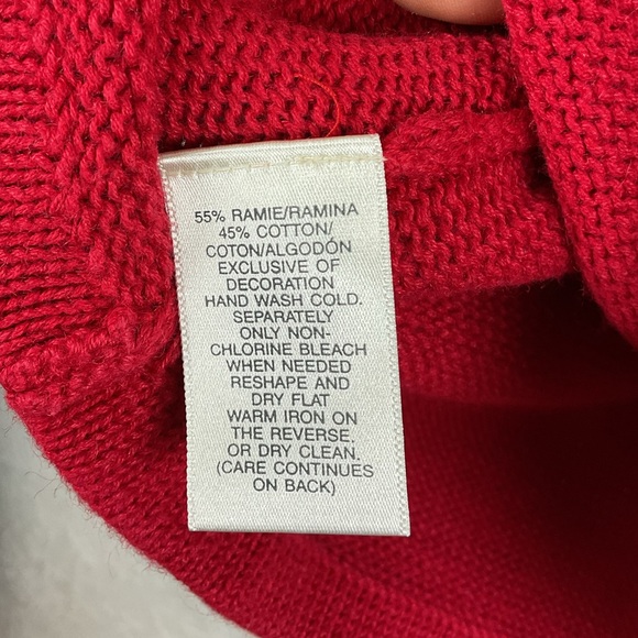 Susan Bristol Red and White Star Button Down Cardigan Sequin Sz Small - Picture 8 of 9